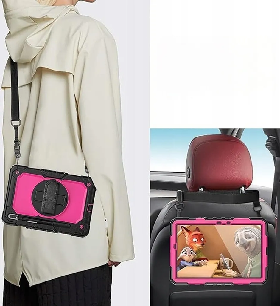 Custodia Rugged Samsung Tab S8 Rosa: Blindatura e Stand 360 Gradi - 4