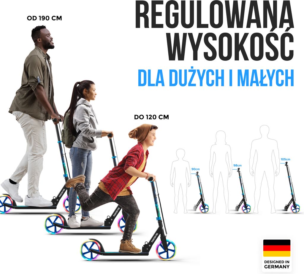Apollo Składana hulajnoga miejska dla dzieci „Phantom LED” Zdjęcie produktu 3