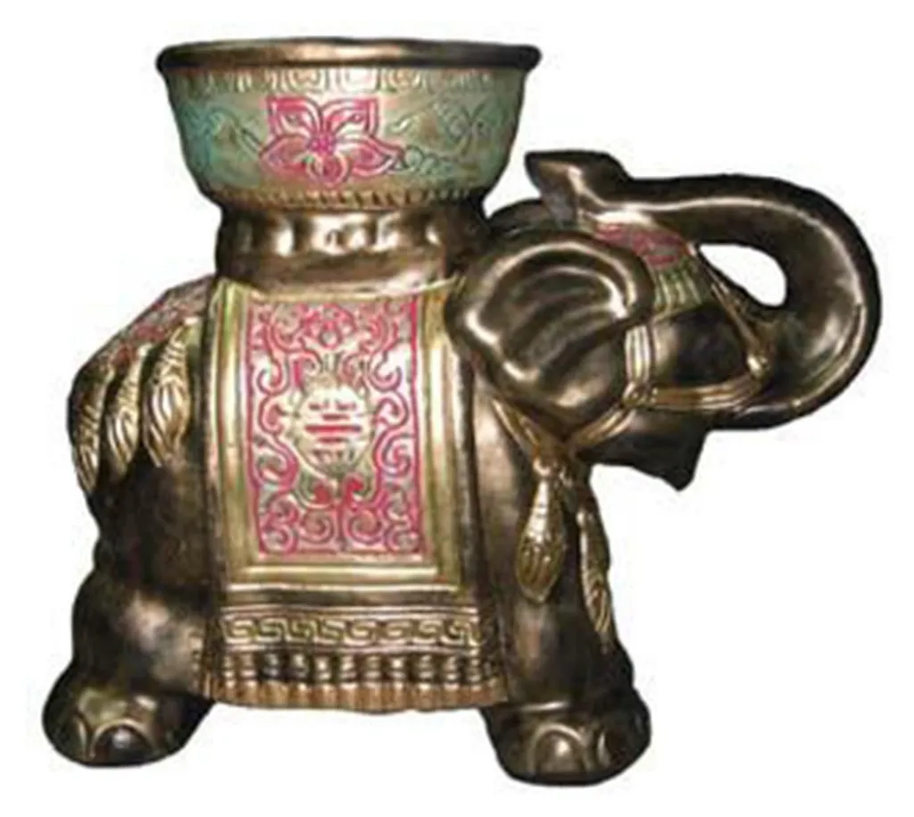 Statue Éléphant N18 Colonne Décorative 43 cm - Sculpture Design Chic