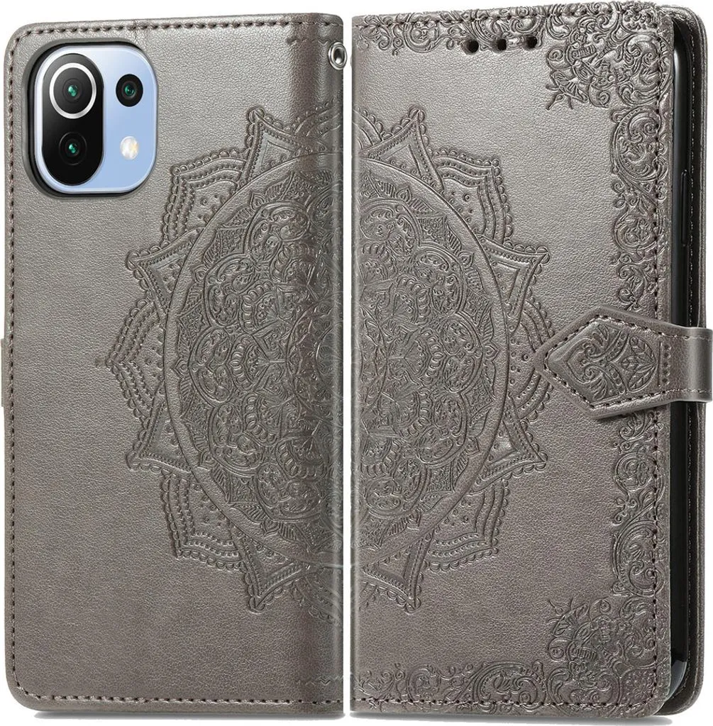 Cover Portafoglio Xiaomi Mi 11 Lite 5G/NE - Imoshion Mandala Grigio