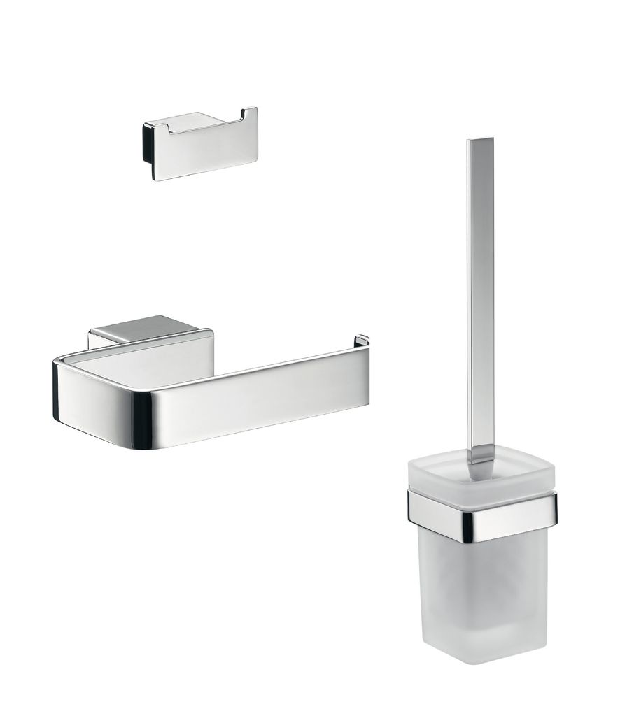 emco loft WC-Set, Toilettenpapierhalter ohne Deckel, chrom, 059800102