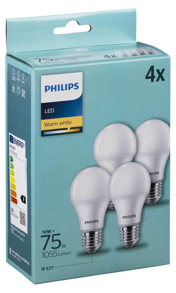 Philips 8718699694982, 10 W, 75 W, E27, 1055 lm, 15000 h, Obrázok produktu 