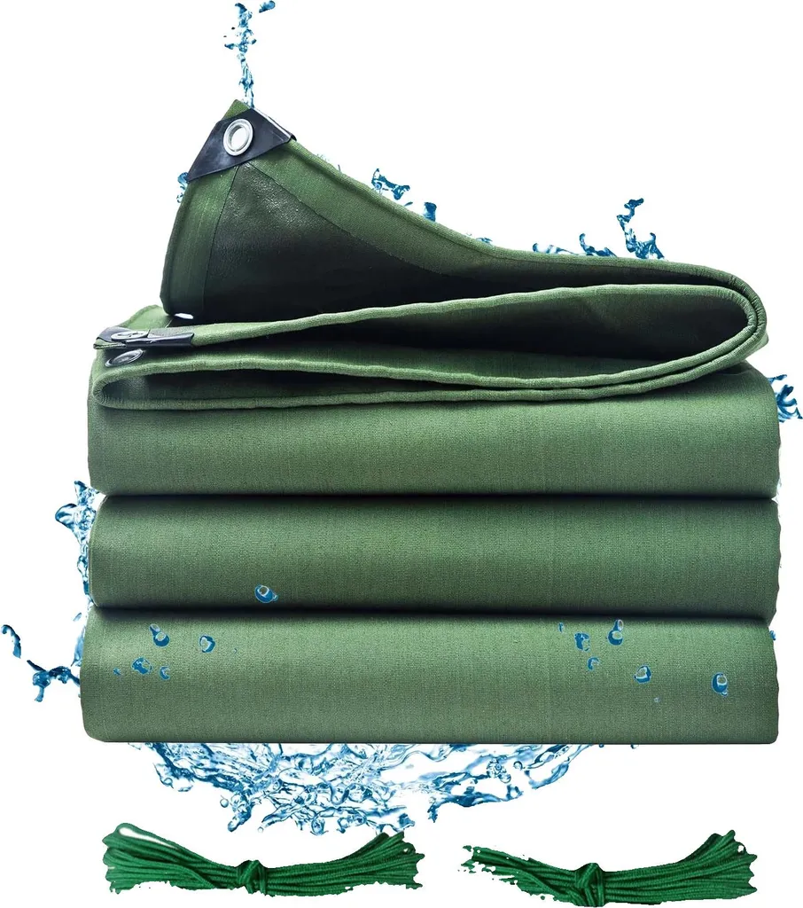 Bâche imperméable PVC 650gsm ultra épaisse vert-b 2x3m haute densité