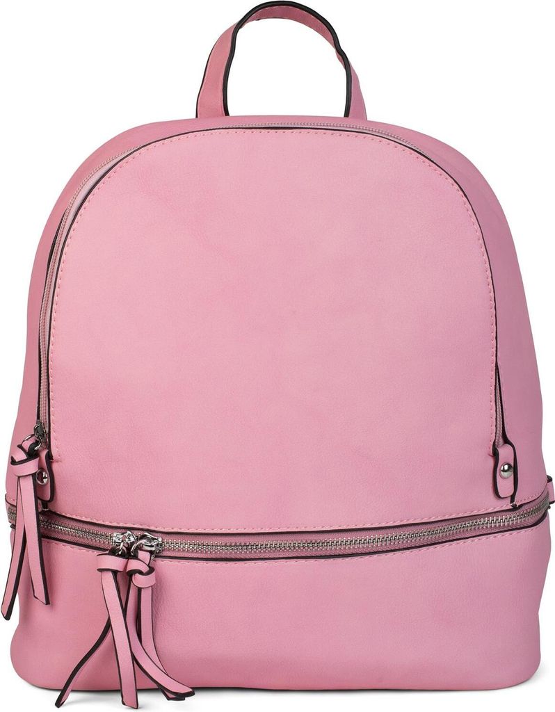 styleBREAKER Kunstleder Rucksack Handtasche mit Reißverschlüssen, edler Style, Tasche, Uni 02012147