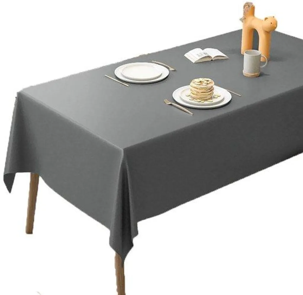 Nappe rectangulaire grise 140x200 cm imperméable pour table à manger