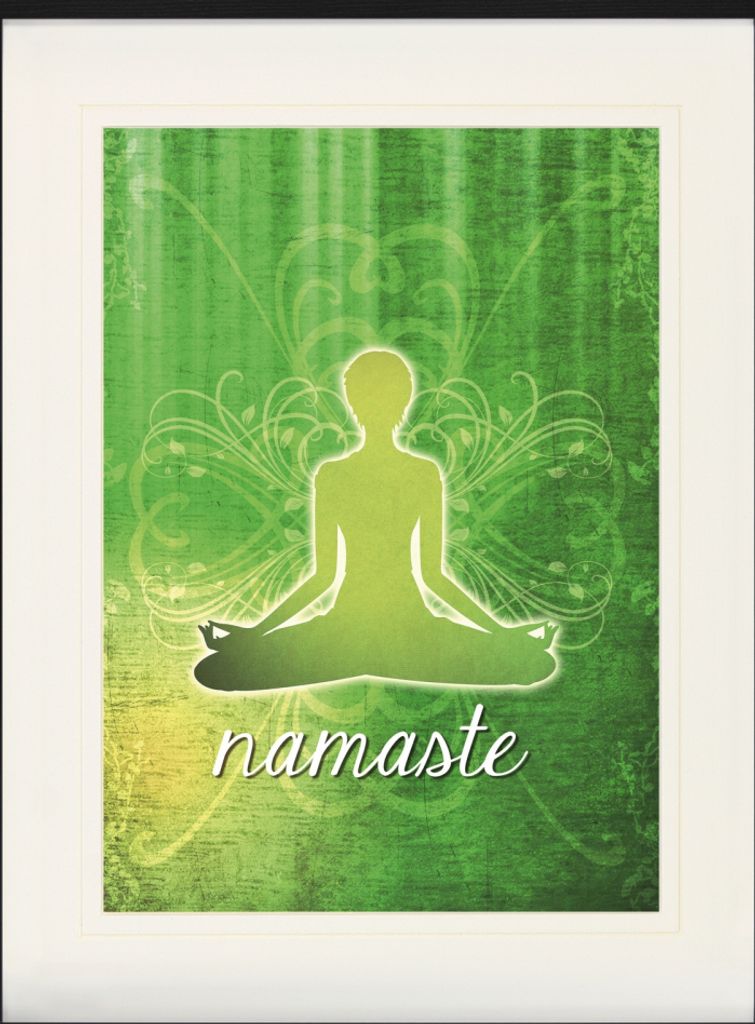 Yoga Gerahmtes Bild Mit Edlem Passepartout | Wand-Bilder | Im Bilderrahmen - Namaste (80 x 60 cm)