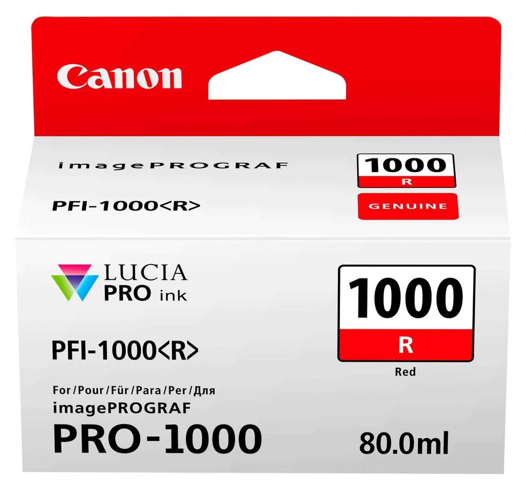 Canon PFI-1000R Tinte Rot, Rot, Tinte auf Pigmentbasis, 80 Produktbild 