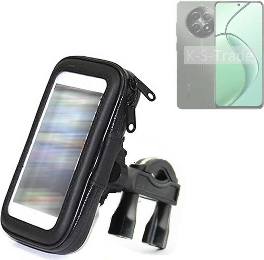 K-S-Trade Fahrrad-Halterung kompatibel mit Realme 12 5G Handy-Halterung Halter Lenkstange Fahrradhalterung Motorrad Bike Mount Wasserabweisend