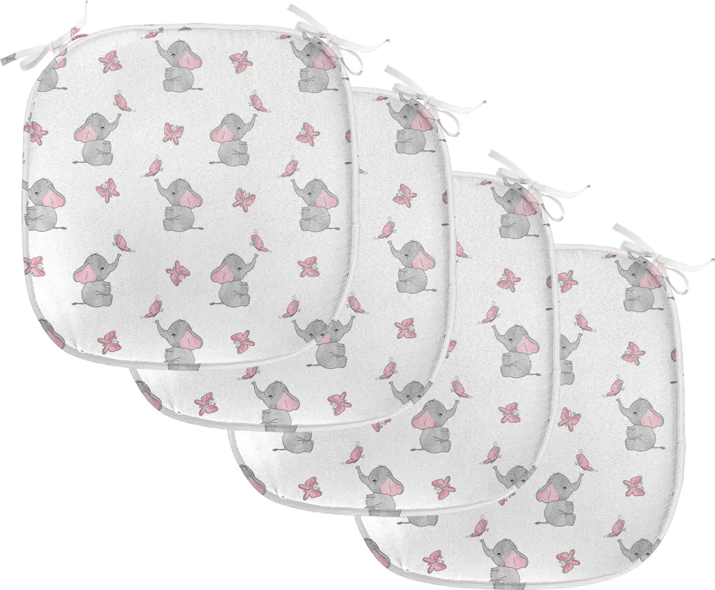 Coussins de Siège Imperméables avec Sangles 40x40 cm Lot de 4 Pièces