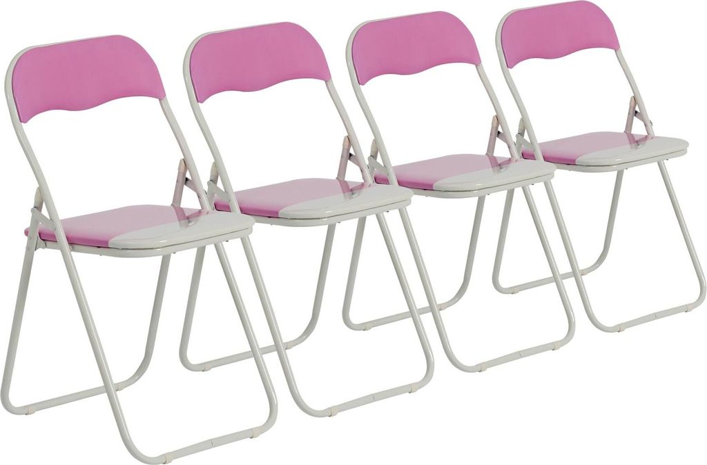 Farbige gepolsterte Klappstühle von Harbor Housewares – Rosa – 4er-Pack