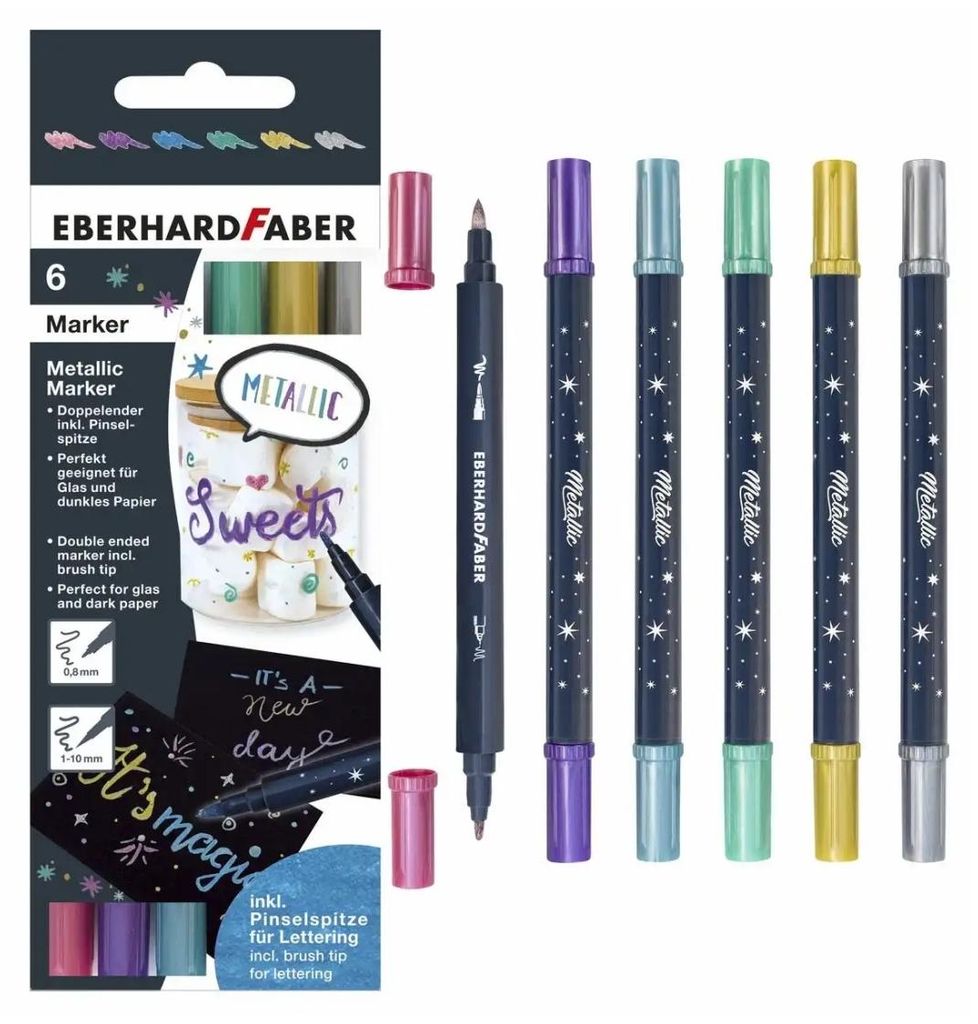 EBERHARD FABER Metallic Marker Duo 6er Kartonetui Produktbild 