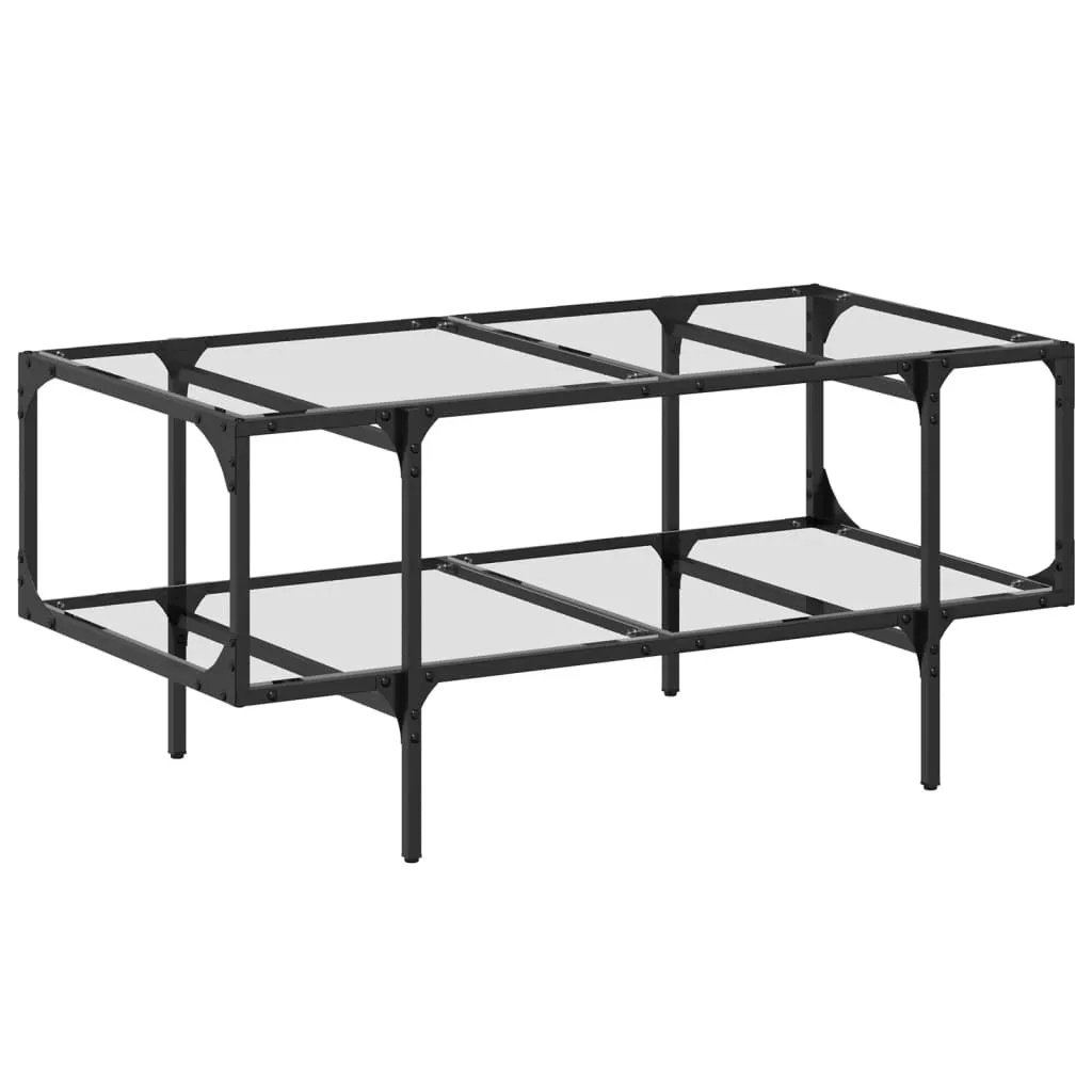 Set 2 Tavolini SYFAX Vetro e Acciaio 98,5x50x45 | Arredo Moderno Luxury