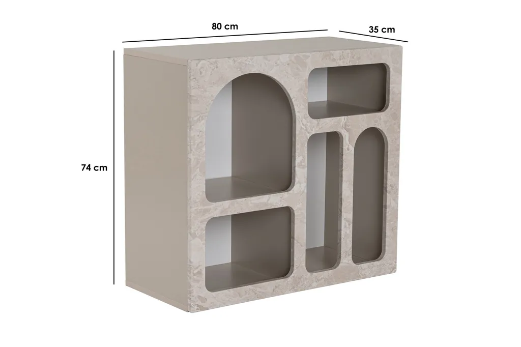 Meuble console pour petit salon Lessa effet travertin 80cm de large - 8