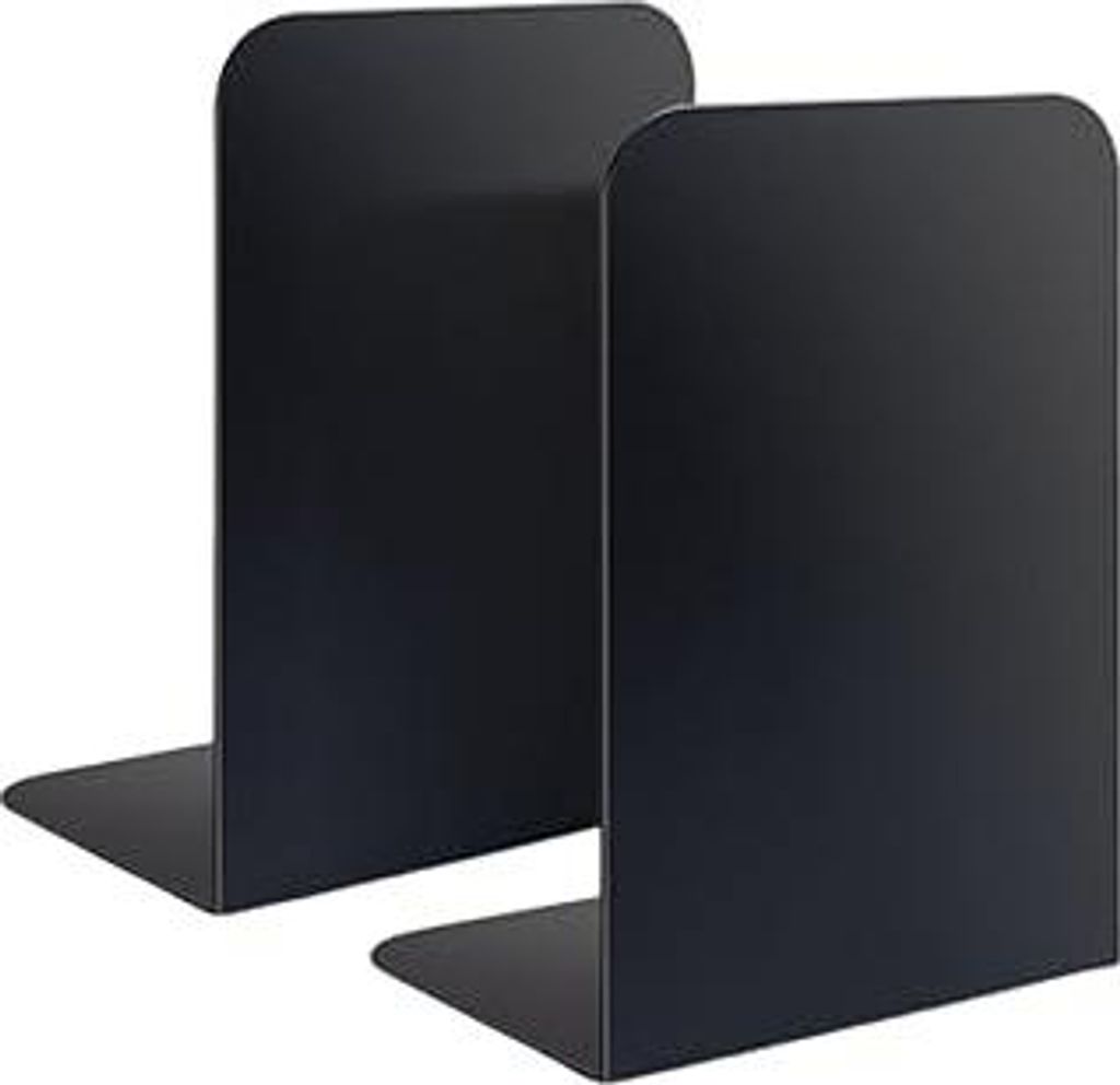 2 Stück Bücherstütze, Buchstützen Metall Schwarz, 21 x 9 x 13.5 cm Buchhalter Regal, Bücherständer rutschfeste, Buchständer Bookends, für S...