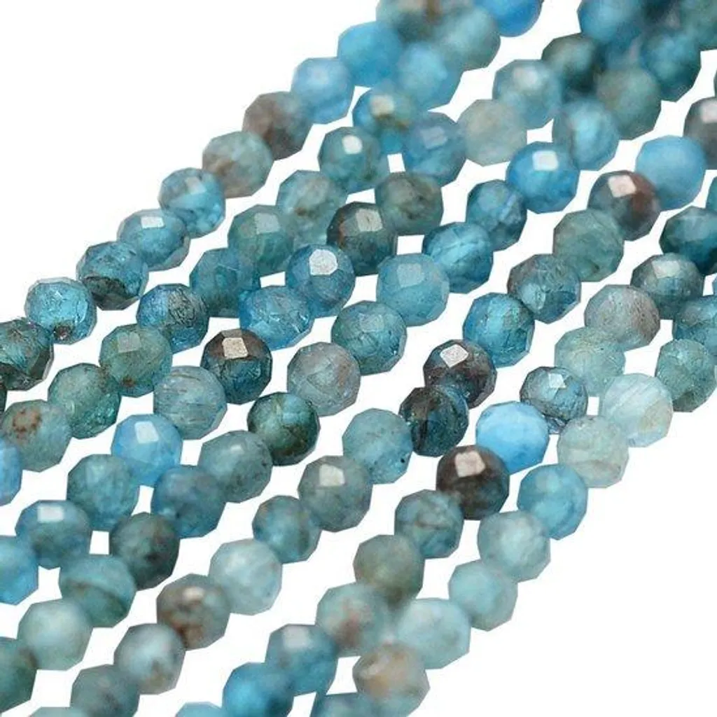 Perles en Pierre Naturelle Apatite 2mm - Lot de 525 Pendentifs Facettés DIY
