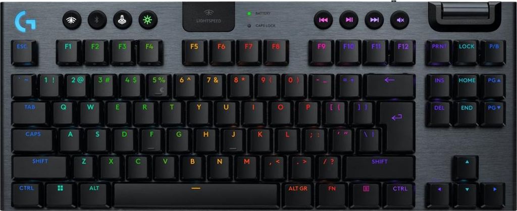 Logitech G G915 X - Tastatur - LIGHTSPEED - TKL - Hintergrundbeleuchtung - kabellos - Bluetooth 5,0, 2,4 GHz, USB - QWERTY - US International - Tas...
