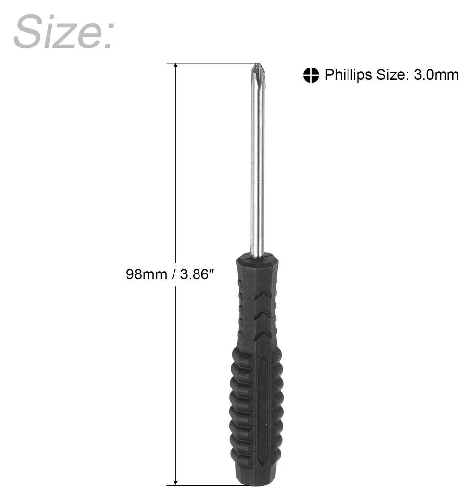 2Stk. Mini Kreuzschlitz Schraubendreher, 3,0mm Kreuzschlitz mit rutschfestem Griff fš¹r kleine Haushaltsger?te