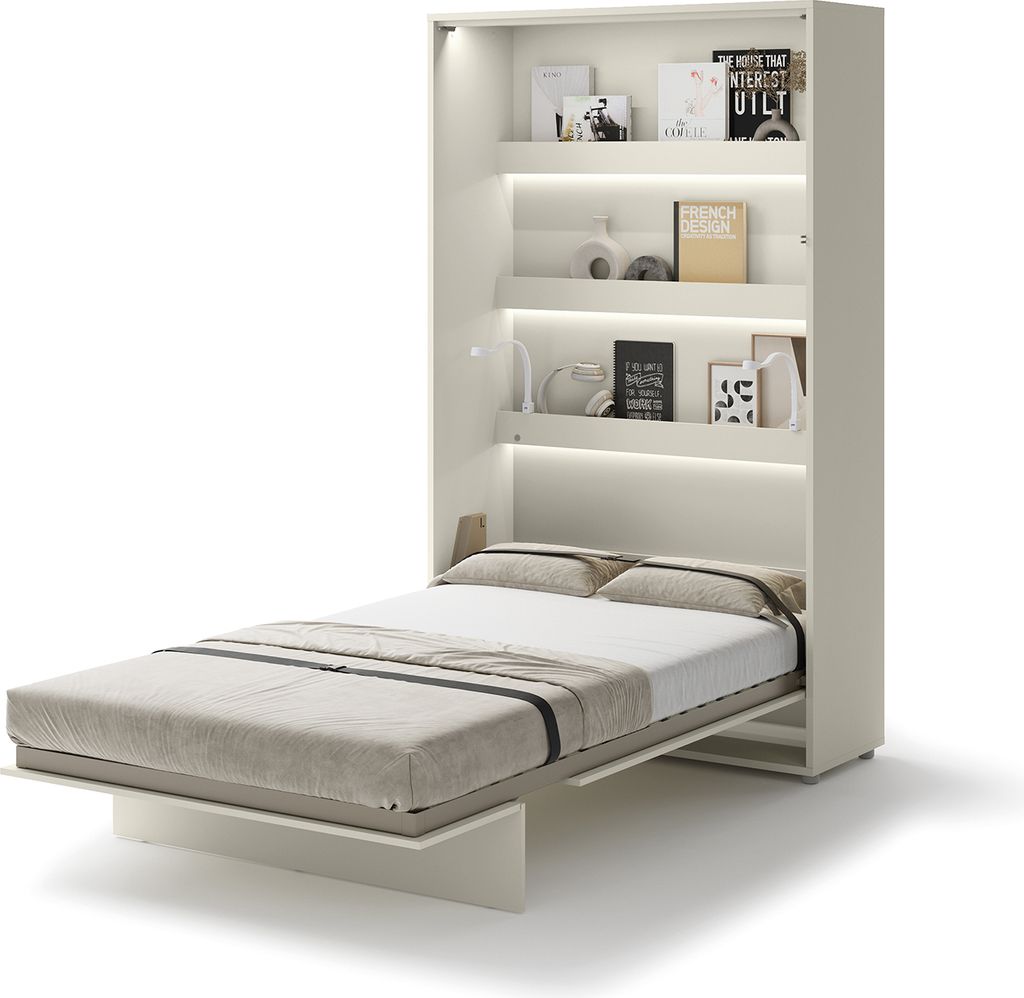 MEBLINI Schrankbett Bed Concept - Wandbett mit Lattenrost - Klappbett mit Schrank - Wandklappbett - Murphy Bed - Bettschrank - BC-02 - 120x200cm Ve...