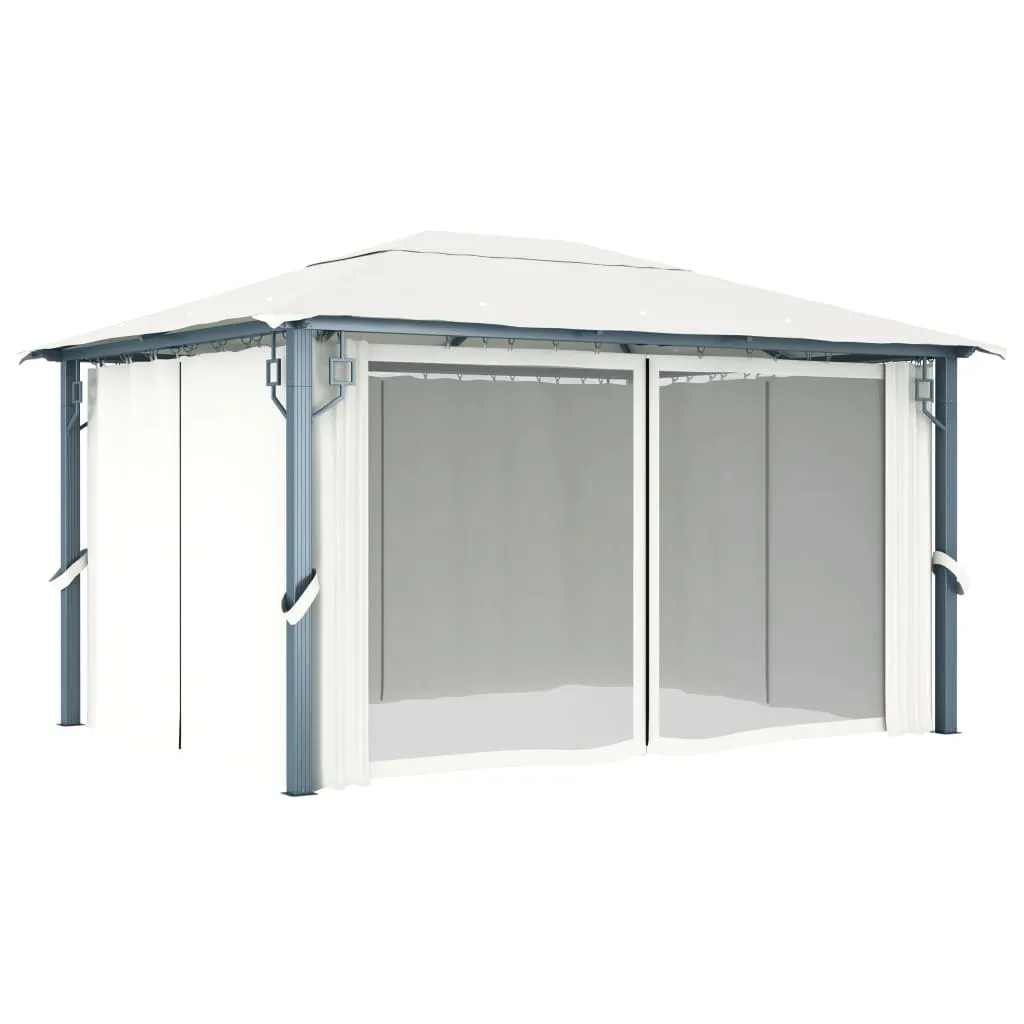 Abri de Terrasse 400x300 cm Crème : Pavillon Aluminium pour Réceptions