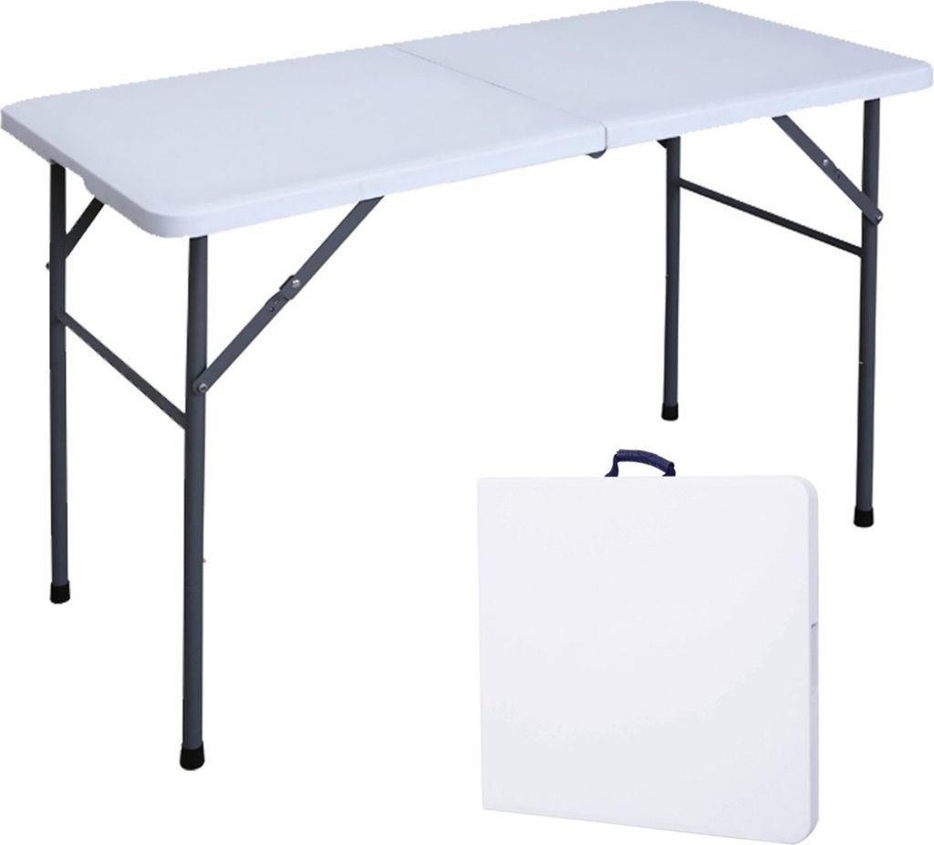 Goliving Outdoor Klapptisch – Campingtisch – Wetterfest – 122x60x74cm – Weiß