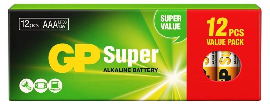 8+4 GP Super Alkaline AAA LR03 Micro Blockbuster Sparpack Produktbild 