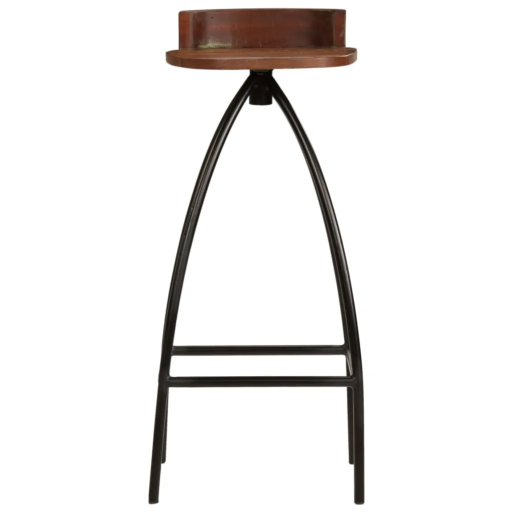 Tabouret de Bar Stable et Robuste en Bois Massif de Récupération - 2 Pcs - 12