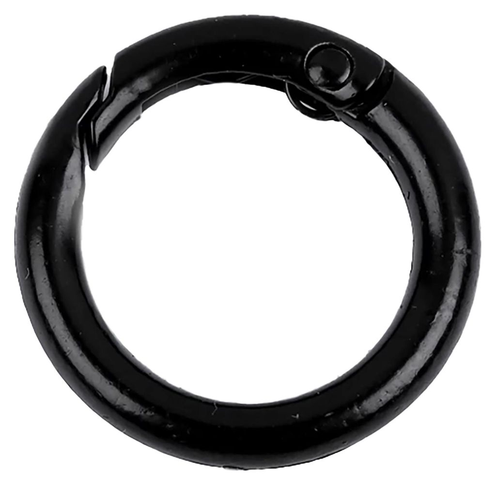 1 Ring Karabiner Rund | 34mm x 6mm schwarz matt