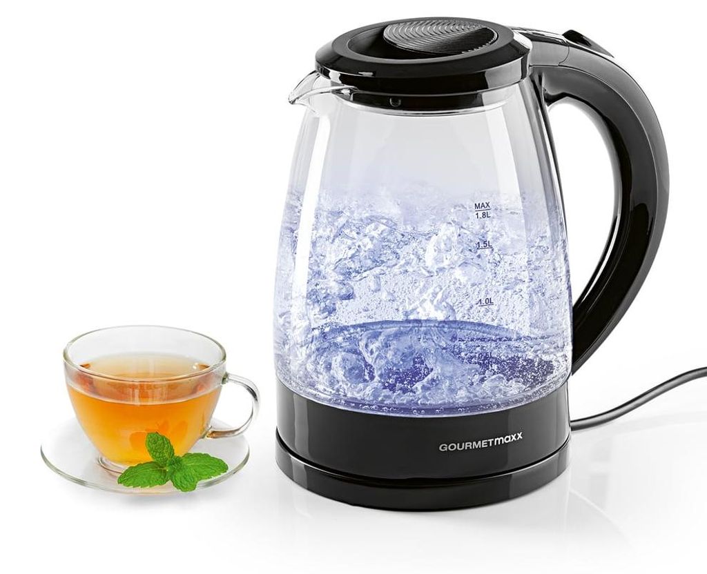 GOURMETmaxx Glas-Wasserkocher 1,8l 1800W schwarz