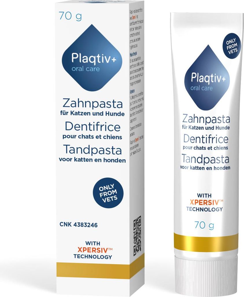 Plaqtiv+ Zahnpasta 70 g | Zahnreinigung für Hunde & Katze | Plaque & Maulgeruch