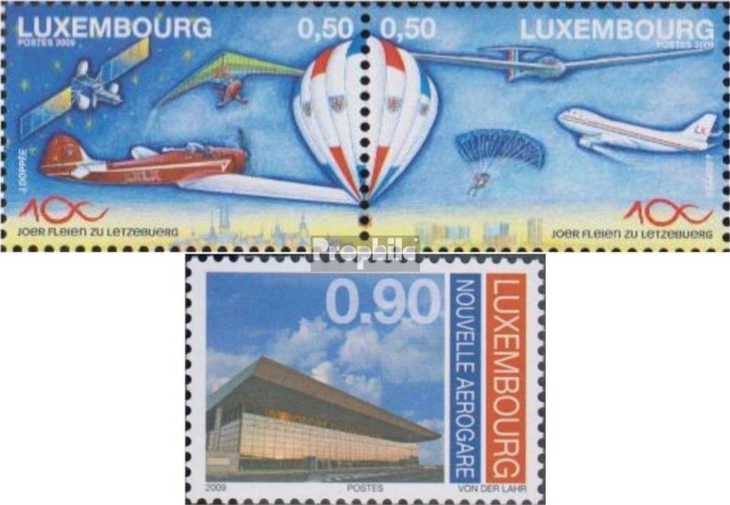Briefmarken Luxemburg 2009 Mi 1824-1825 Paar,1826 (kompl.Ausg.) postfrisch Fliegereiverband