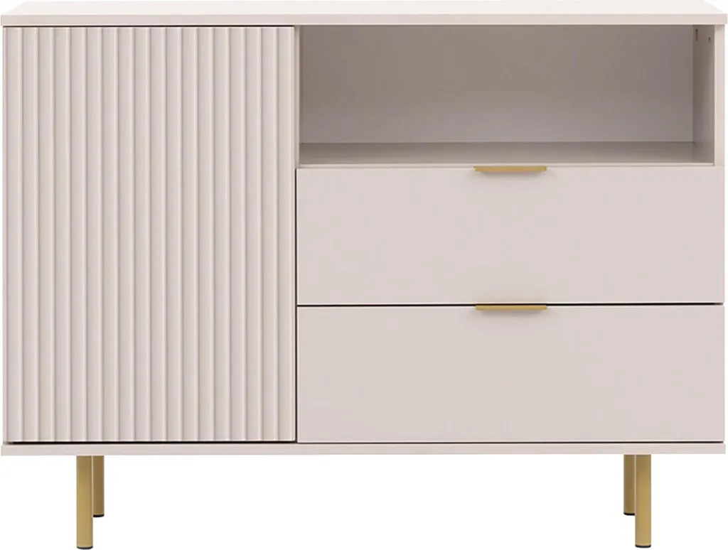 Buffet Monica Best Mobilier beige 2 tiroirs et 1 porte 107 cm