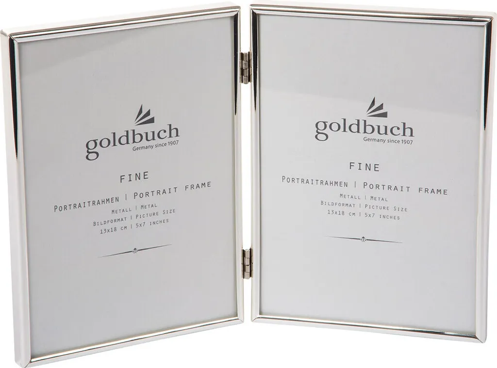 Cadre Double Fine Argent Brillant 15x20 cm Dos Velours Style Minimaliste