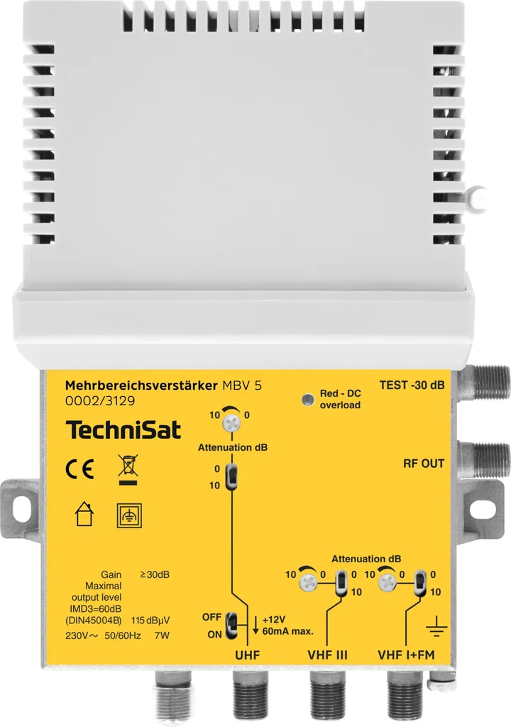 Amplificateur de mât multigamme Technisat MBV5 pour antenne TNT et Radio