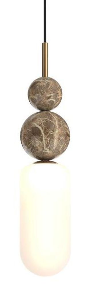 Hängelampe NOVA, dekorative Kugeln, gold-weiß, 1xG9x8W, Produktbild 