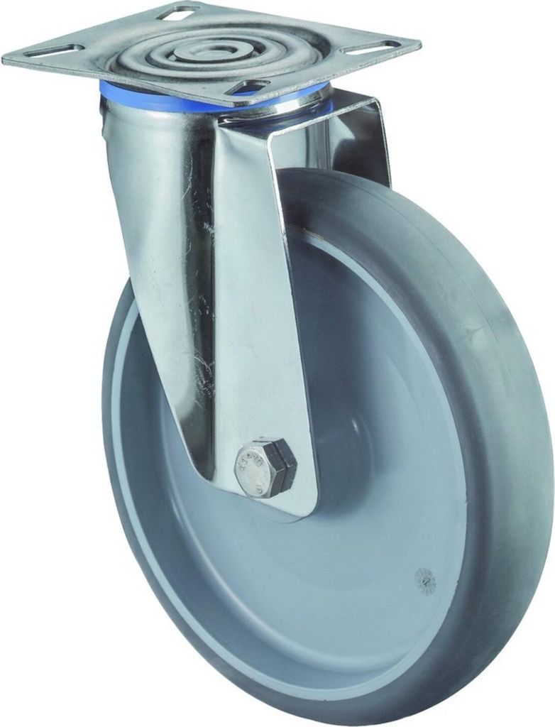 Lenkrolle 200mm H100.B43 Platte,Thermopl,ER,GL, H100.B43.200