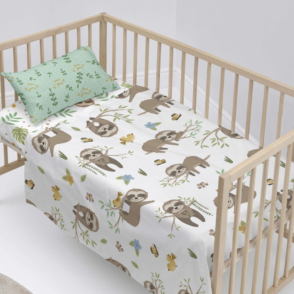 Happy sloth Oberlaken set kinderbett 2 teiliges 120x180 cm (Kinderbett) 100% Baumwolle Hergestellt in Europa