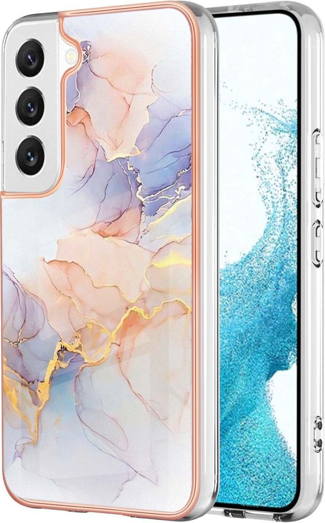 Hülle für Samsung Galaxy S22+ 5G Muster TPU Silikon Stoßdämpfer Bumper Schutzhülle Grau