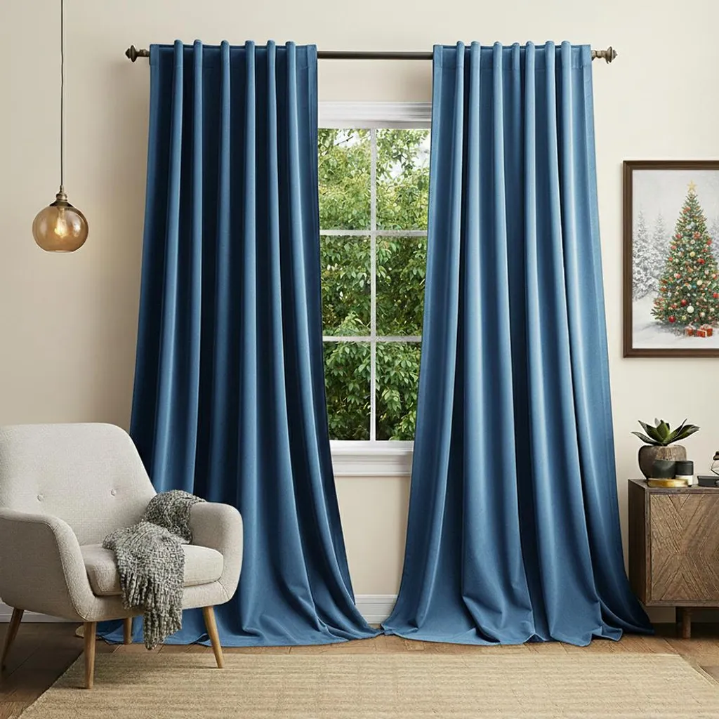 Tribeca Living Luxury Velvet Room Darkening Window Curtains - 50