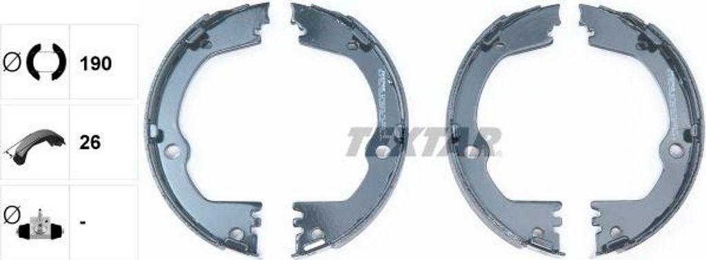 TEXTAR 91082700 Bremsbackensatz, Feststellbremse OE 583052WA00 kompatibel mit Sorento, Santa Fe, Equus
