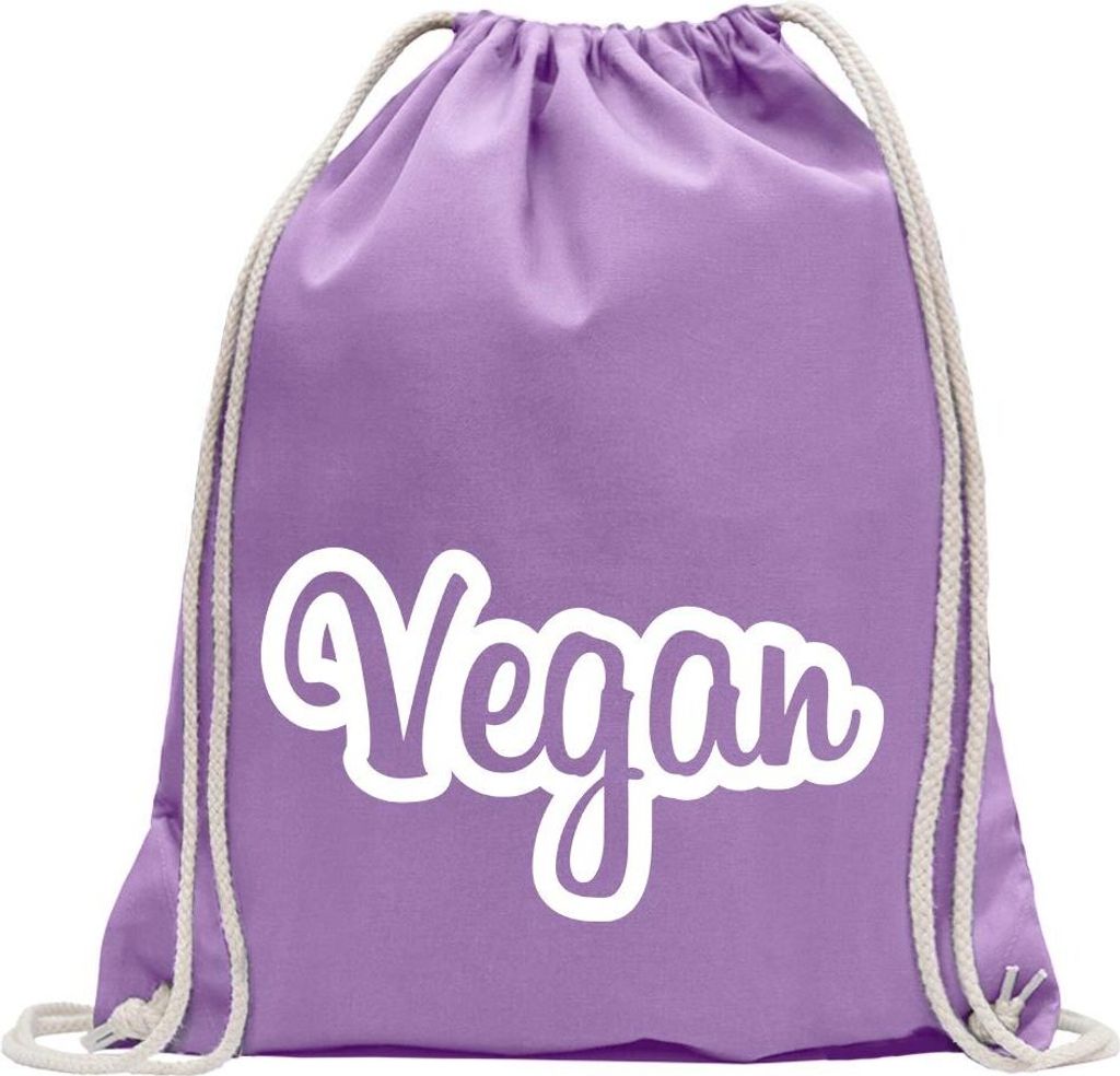 Kiwistar - Turnbeutel - lavendel - Vegan Veganismus Ernährung - Fun Rucksack Sport Beutel Gymsack Baumwolle mit Ziehgurt