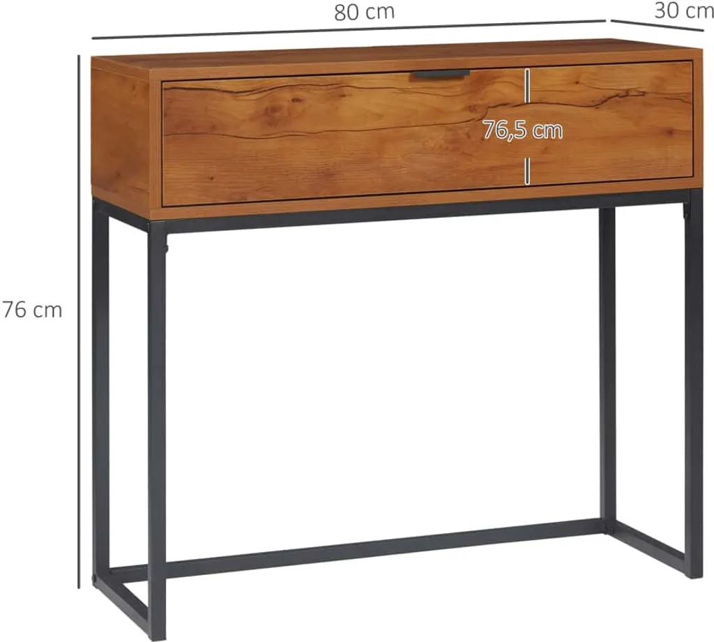 Table d'appoint AIORBER marron avec tiroir pour salon chic 80x30x76cm - 3