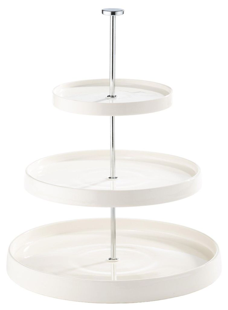 Etagere für Gebäck und Obst aus weißem Porzellan mit mehreren Ebenen 34cm