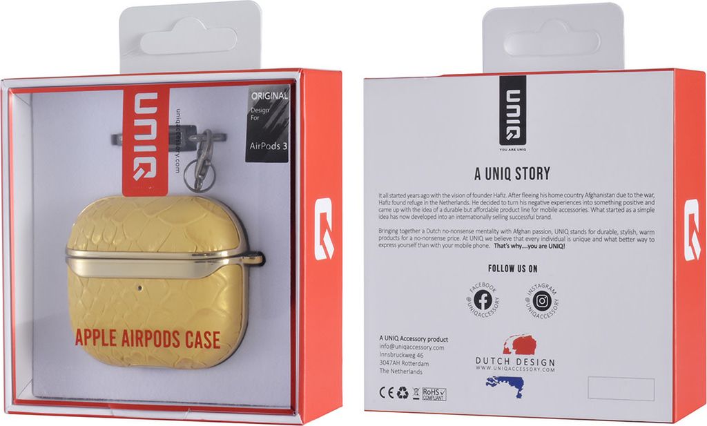 UNIQ Accessory AirPods 3 Case - Snake Leather - Yellow
