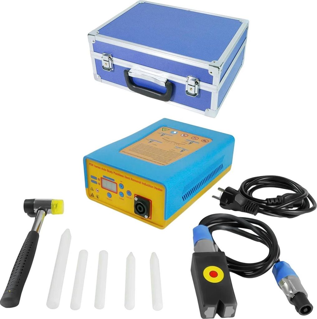 Auto Dellenentferner - Induktions Dellenreparaturmaschine - Digitales Display - Leistungsregelung - Für Stahlkarosserie - 220V - Blau