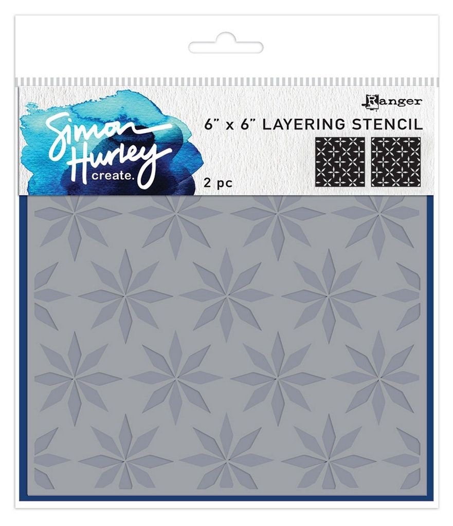 Ranger Ink Ranger - Simon Hurley erstellen. Layering-Schablonen Spirale Stern Layering-Schablone 2St