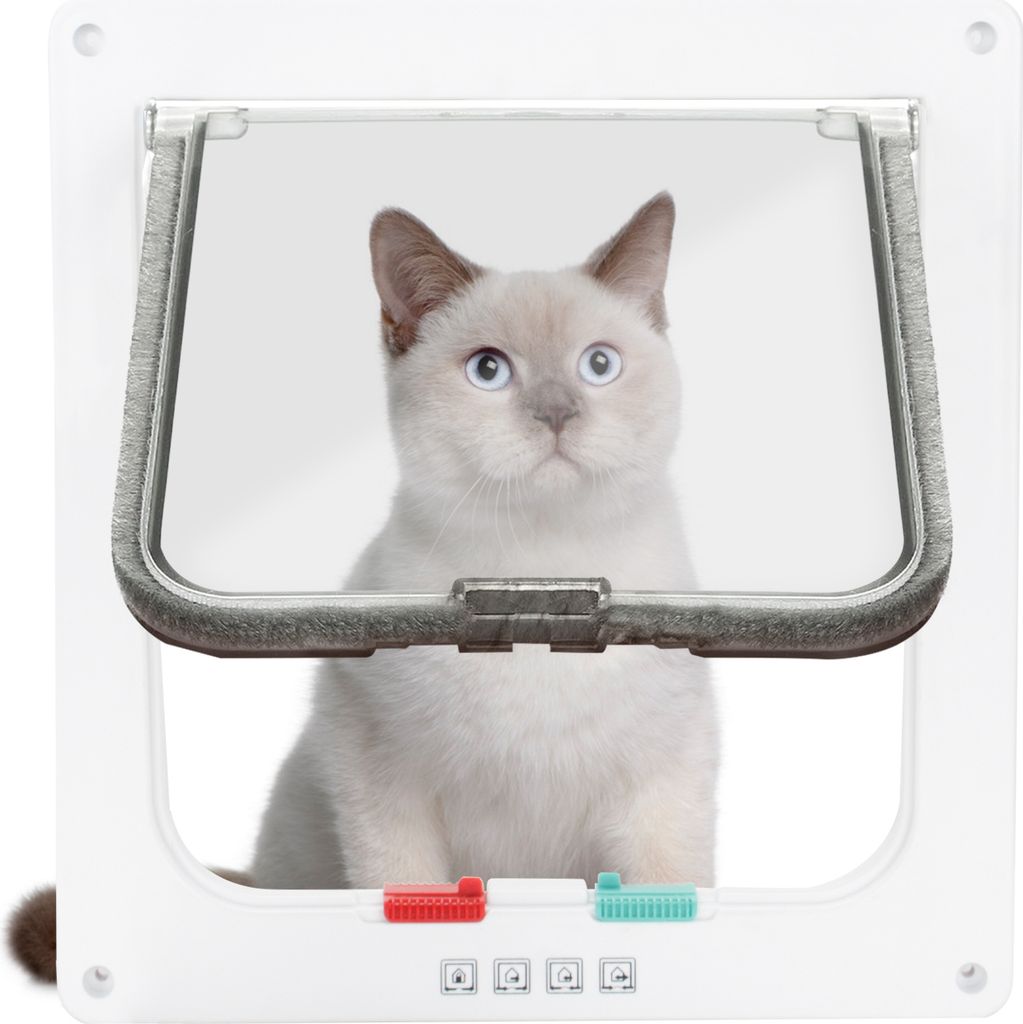 EINFEBEN Katzenklappe Katzenklappen Hundeklappe, magnetische Haustierklappe mit 4-Wege-Verriegelung, Katzentür mit Tunnel Installieren Leicht, fü...
