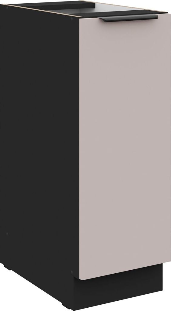 Küchen Unterschrank Schrankauszug 30 cm Küche ARONA Kaschmir beige matt + Schwarz matt Küchenzeile Küchenblock Einbauküche