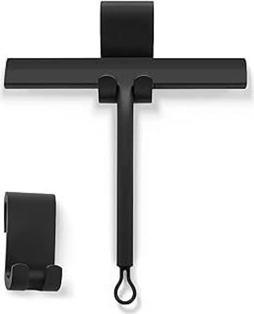 FY&XZH Lavavetri In Silicone Con Gancio, 28 Cm – Antiruggine, Per Doccia E Specchio, Nero