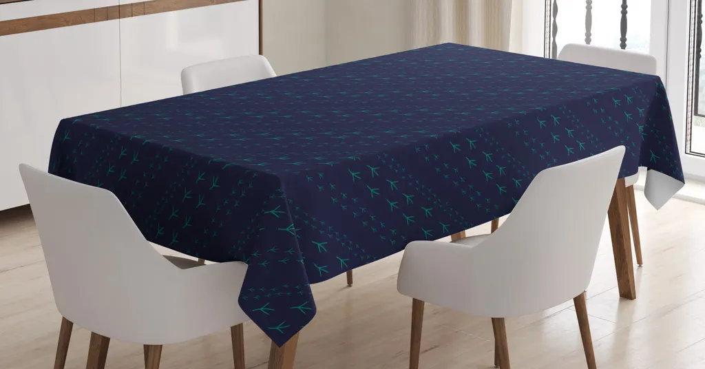 Tovaglia Moderna ABAKUHAUS Blu Navy Verde Acqua 140x240 cm