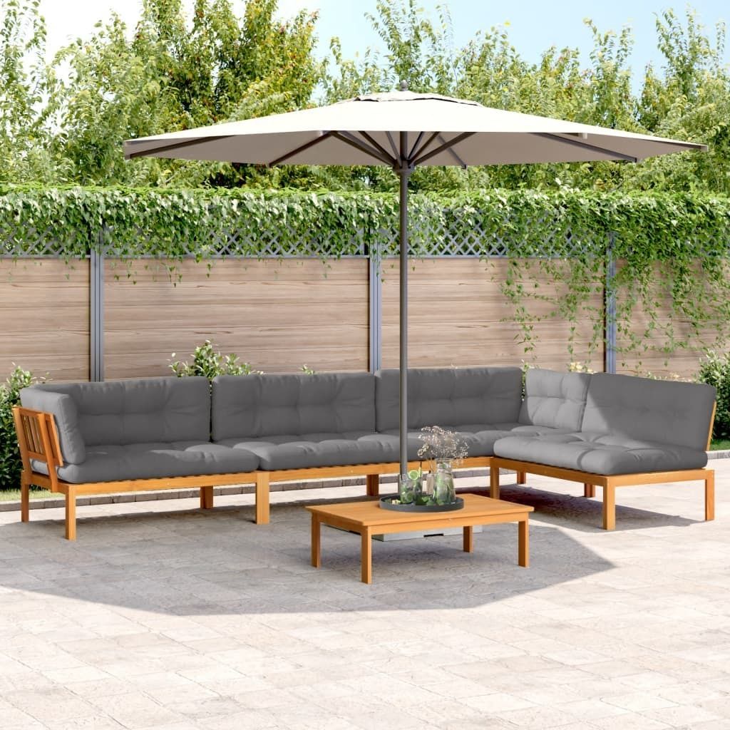 "2026 Promotion" 5-tlg. Garten-Sofagarnitur - Loungesofa - aus Paletten mit Kissen - Akazienholz - Gartensofas CC11472